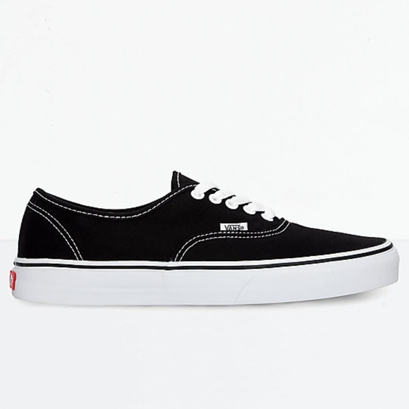 vans authentic black and white canvas skate shoes